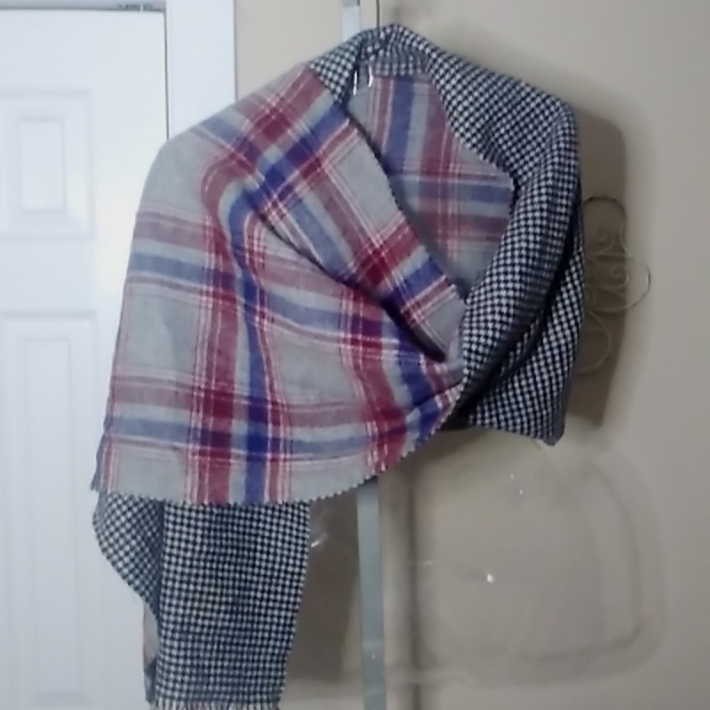 wool blend reversible plaid scarf Phoenix